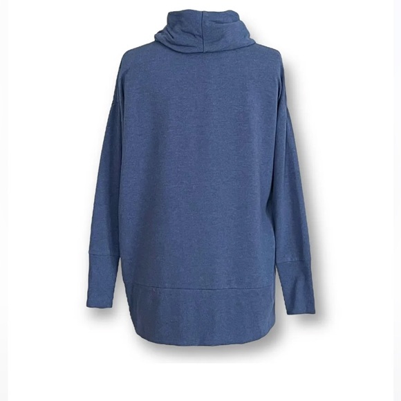 Garnet Hill Blue Tencel Cowl Neck Knit Tunic - Picture 4 of 10